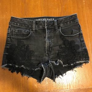 Black lace shorts